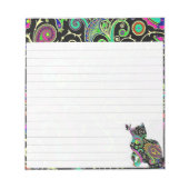 Paisley-Katze und Schmetterling Notizblock (Vorderseite)