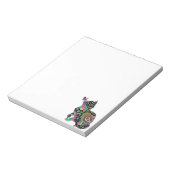 Paisley-Katze und Schmetterling Notizblock (Rotiert)