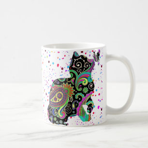 Paisley-Katze- und Schmetterlings-Kaffeetasse Kaffeetasse