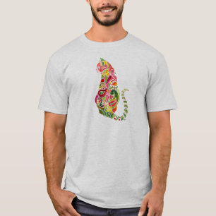 Paisley-Katzen-Entwurf auf den T-Shirts der Männe