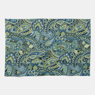Paisley Küchenhandtücher in Waldgrün Geschirrtuch