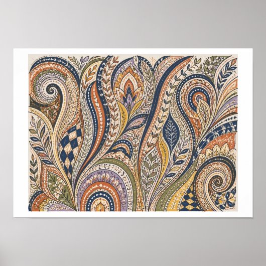 Paisley-Kunst Poster (Vorne)
