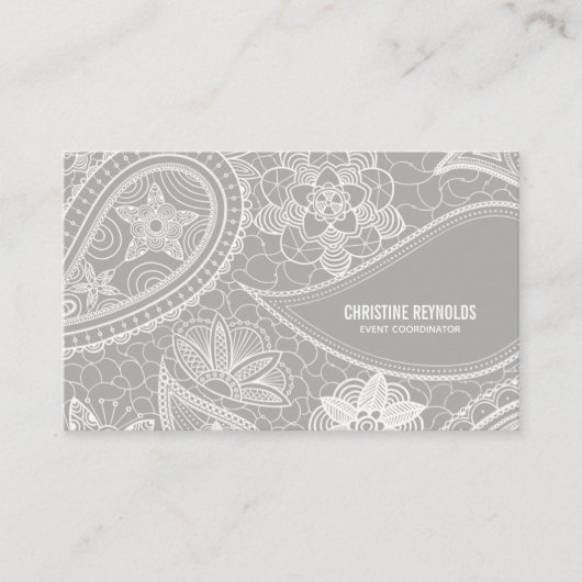 Paisley Lace Business Card Visitenkarte (Vorderseite)
