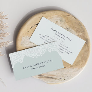 Paisley Lace Business Cards Iced Aqua Visitenkarte