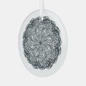 Paisley Lace Mandala Ornament Aus Glas (Vorderseite links)