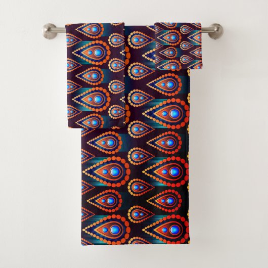 Paisley like Colorful Jewel Pattern Badhandtuch Set (Insitu)