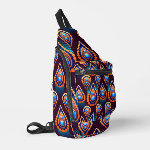 Paisley like Colorful Jewel Pattern Crossbody Bag