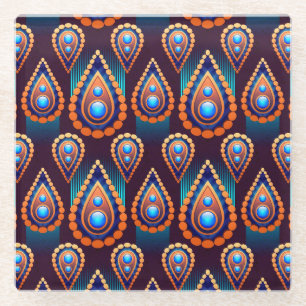 Paisley like Colorful Jewel Pattern Glasuntersetzer