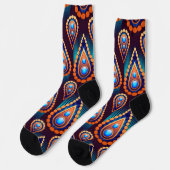Paisley like Colorful Jewel Pattern Socken (Linkes Detail)