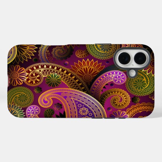 Paisley Lila Case-Mate iPhone Hülle (Rückseite (Horizontal))