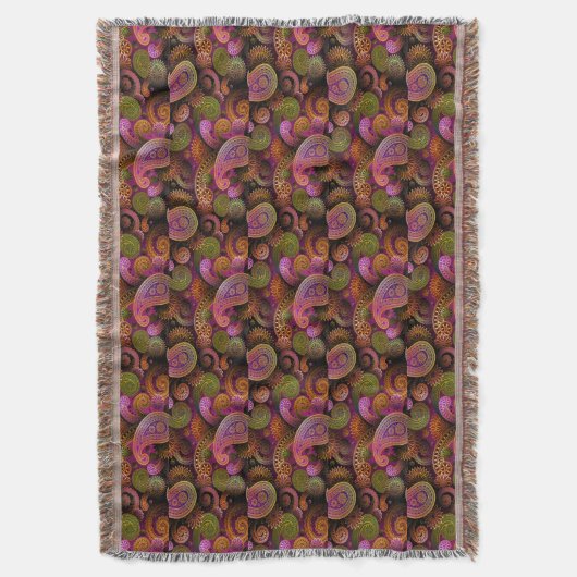 Paisley Lila Decke (Vorderseite Vertikal)