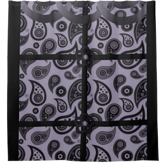 Paisley lila Duschvorhang (Vorderseite)