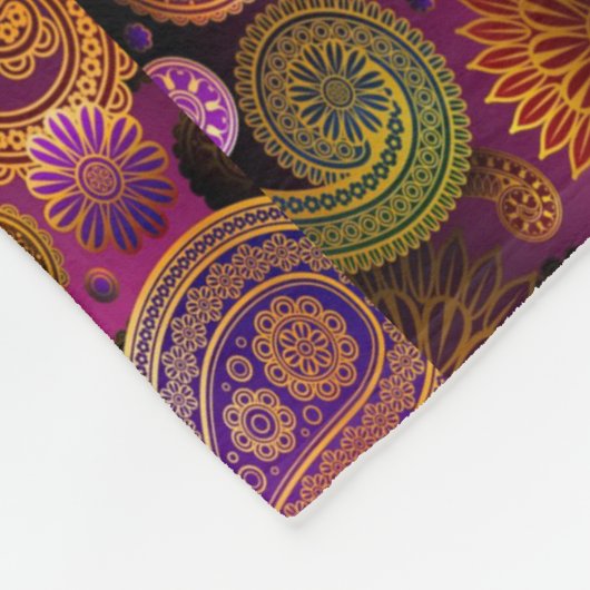 Paisley Lila Fleecedecke (Ecke)