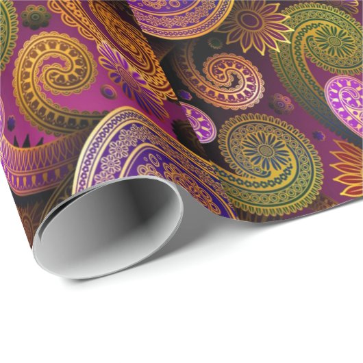 Paisley Lila Geschenkpapier (Rolleneckpunkt)