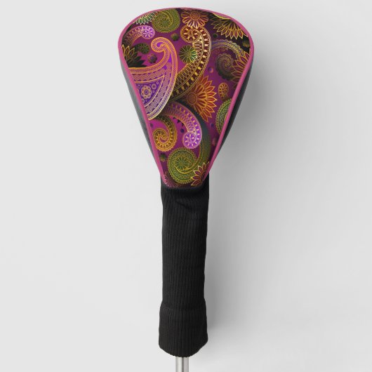 Paisley Lila Golf Headcover (Vorderseite)