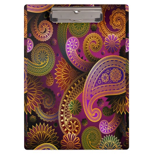 Paisley Lila Klemmbrett (Vorderseite)