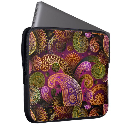Paisley Lila Laptopschutzhülle (Vorne Rechts)