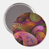 Paisley Lila Magnet (Vorderseite/Rückseite)