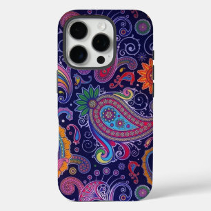 Paisley Lila Pink iPhone 16 Pro Hülle