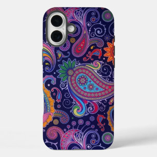 Paisley Lila Pink iPhone 16 Plus Hülle