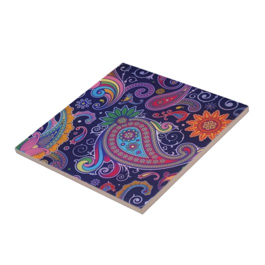 Paisley Lila pink Fliese (Seite)