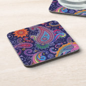 Paisley Lila pink Getränkeuntersetzer (Linke Seite)