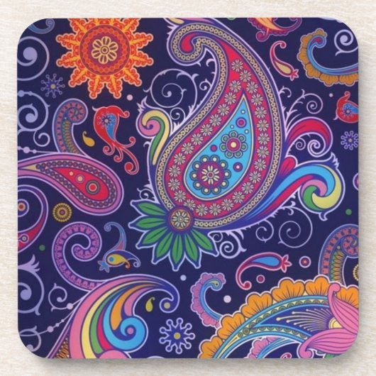 Paisley Lila pink Getränkeuntersetzer (Vorderseite)
