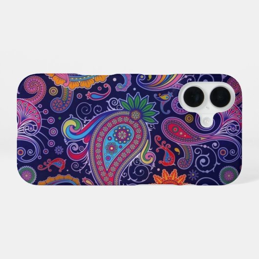 Paisley Lila Pink iPhone 16 Hülle (Rückseite (Horizontal))