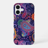 Paisley Lila Pink iPhone 16 Hülle (Rückseite)