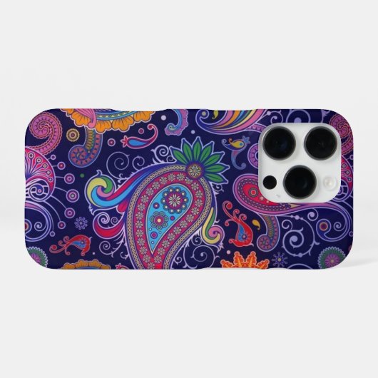 Paisley Lila Pink iPhone Hülle (Rückseite (Horizontal))