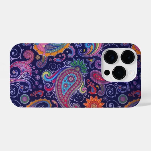 Paisley Lila pink iPhone Hülle (Rückseite (Horizontal))