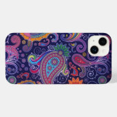 Paisley Lila pink iPhone Hülle (Rückseite (Horizontal))