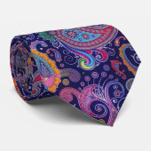 Paisley Lila pink Krawatte (Gerollt)