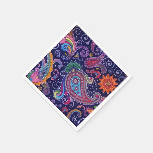 Paisley Lila pink Serviette (Ecke)