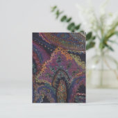 Paisley Lila Postkarte (Stehend Vorderseite)
