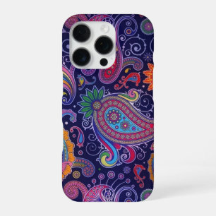 Paisley Lila Rosa iPhone 16 Pro Hülle