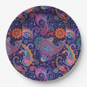 Paisley Lila rosa Pappteller