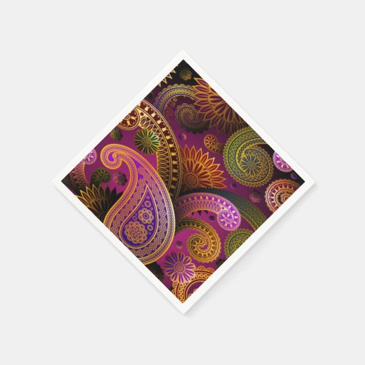 Paisley Lila Serviette (Ecke)