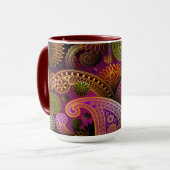 Paisley Lila Tasse (Vorderseite Links)