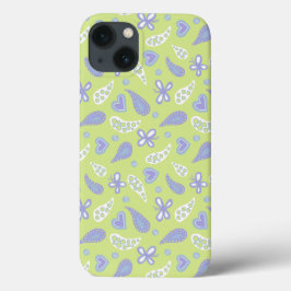 Paisley Lila und Limone Schmetterlinge und Herzen Case-Mate iPhone Hülle