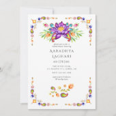Paisley Lotus Blume Indisches Brautparty Einladung (Vorderseite)