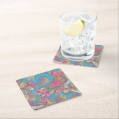 Paisley Mauve Coaster Rechteckiger Pappuntersetzer (Vor Ort)
