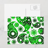 Paisley mit grünem Swirl Muster. Postkarte (Vorne/Hinten)