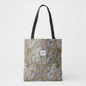 Paisley mit kundenspezifischem Alphabet-Monogramm Tasche (Vorderseite)