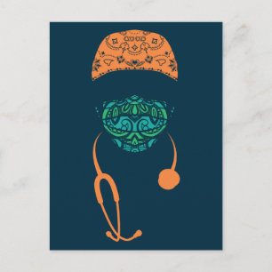 Paisley mit Maske Postkarte