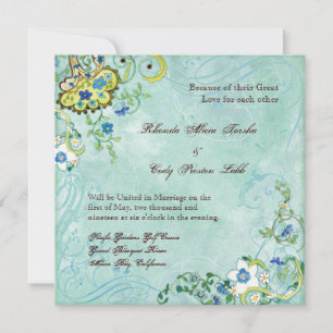 Paisley Modern Floral Blüh Swirl Wedding Einladung