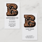 Paisley Monogram - B Visitenkarte (Vorne/Hinten)