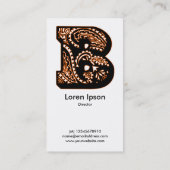 Paisley Monogram - B Visitenkarte (Rückseite)