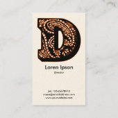 Paisley Monogram - D Visitenkarte (Rückseite)