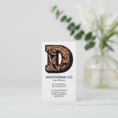 Paisley Monogram - D Visitenkarte (Stehend Vorderseite)